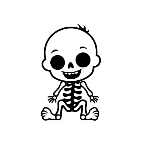Baby Skeleton Silhouette SVG Design | SVG Files for Cricut & Print