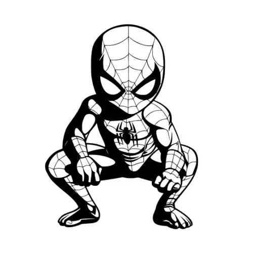 Baby Spiderman Silhouette SVG Design | SVG Files for Cricut & Print