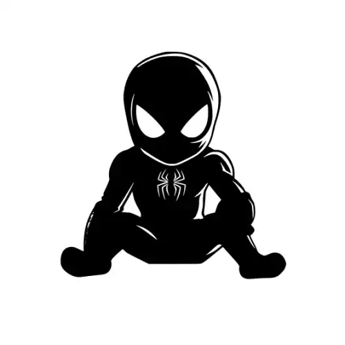 Baby Spiderman Silhouette SVG Design | SVG Files for Cricut & Print