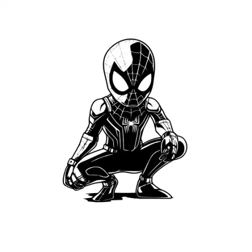 Baby Spiderman Silhouette SVG Design | SVG Files for Cricut & Print