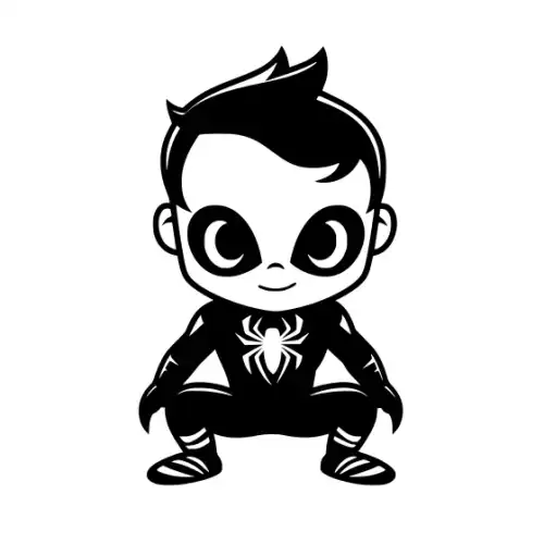 Baby Spiderman Silhouette SVG Design | SVG Files for Cricut & Print