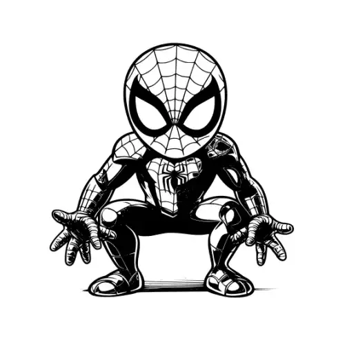 Baby Spiderman Silhouette SVG Design | SVG Files for Cricut & Print