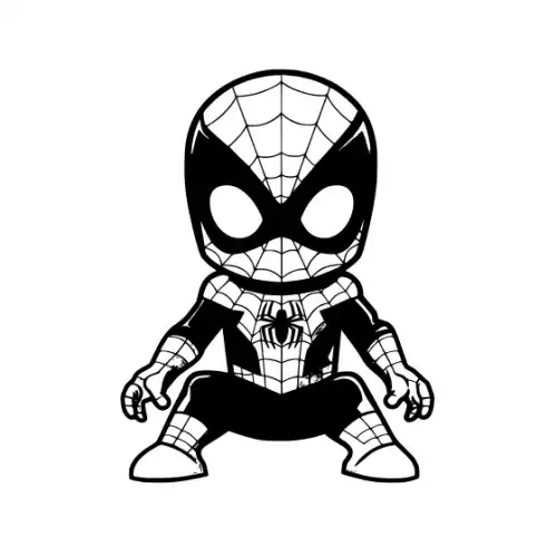 Baby Spiderman Silhouette SVG Design | SVG Files for Cricut & Print