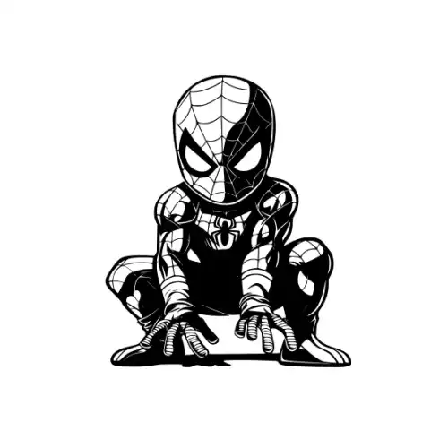 Baby Spiderman Silhouette SVG Design | SVG Files for Cricut & Print