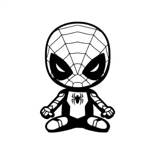 Baby Spiderman Silhouette SVG Design | SVG Files for Cricut & Print