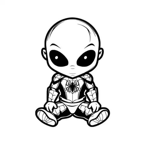 Baby Spiderman Silhouette SVG Design | SVG Files for Cricut & Print