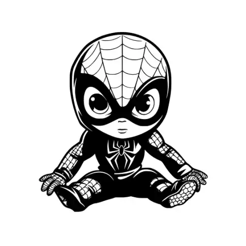 Baby Spiderman Silhouette SVG Design | SVG Files for Cricut & Print