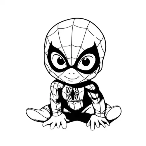 Baby Spiderman Silhouette SVG Design | SVG Files for Cricut & Print