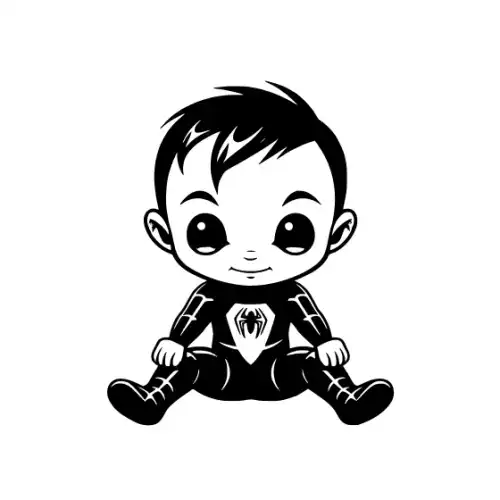 Baby Spiderman Silhouette SVG Design | SVG Files for Cricut & Print