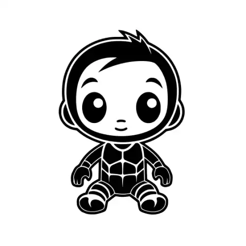 Baby Spiderman Silhouette SVG Design | SVG Files for Cricut & Print