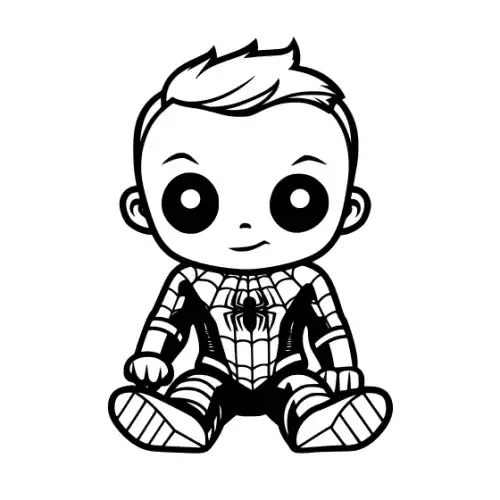 Baby Spiderman Silhouette SVG Design | SVG Files for Cricut & Print