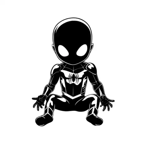 Baby Spiderman Silhouette SVG Design | SVG Files for Cricut & Print