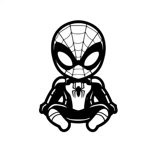 Baby Spiderman Silhouette SVG Design | SVG Files for Cricut & Print