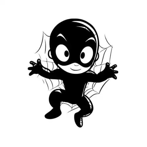 Baby Spiderman Silhouette SVG Design | SVG Files for Cricut & Print