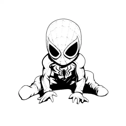 Baby Spiderman Silhouette SVG Design | SVG Files for Cricut & Print