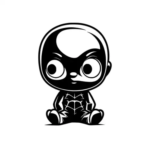 Baby Spiderman Silhouette SVG Design | SVG Files for Cricut & Print