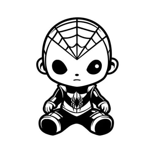 Baby Spiderman Silhouette SVG Design | SVG Files for Cricut & Print