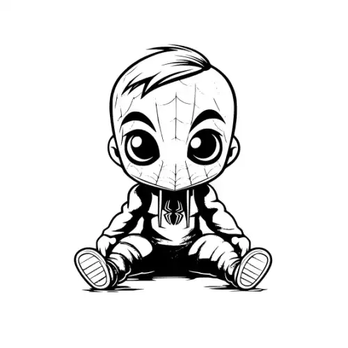 Baby Spiderman Silhouette SVG Design | SVG Files for Cricut & Print