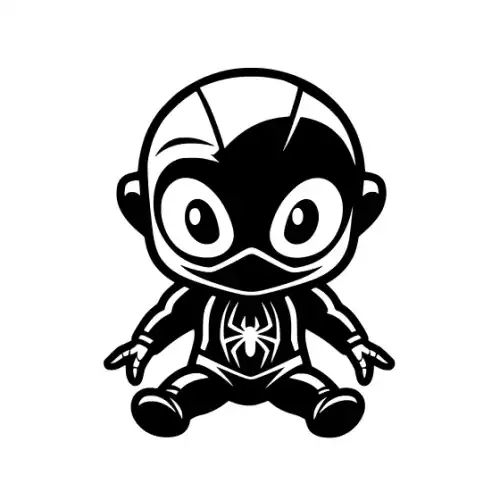 Baby Spiderman Silhouette SVG Design | SVG Files for Cricut & Print