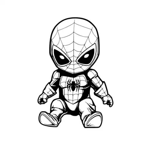 Baby Spiderman Silhouette SVG Design | SVG Files for Cricut & Print