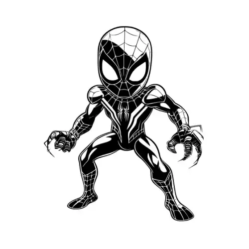 Baby Spiderman Silhouette SVG Design | SVG Files for Cricut & Print