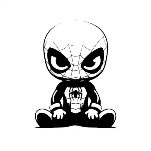 Baby Spiderman Silhouette SVG Design | SVG Files for Cricut & Print