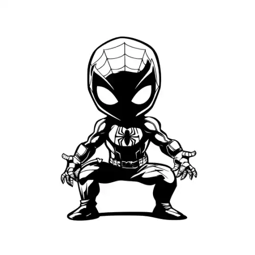 Baby Spiderman Silhouette SVG Design | SVG Files for Cricut & Print