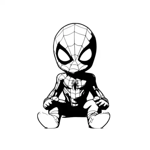 Baby Spiderman Silhouette SVG Design | SVG Files for Cricut & Print