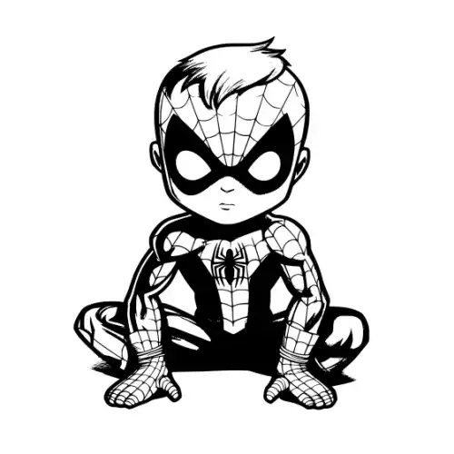 Baby Spiderman Silhouette SVG Design | SVG Files for Cricut & Print