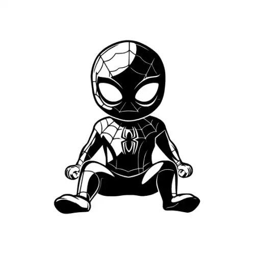Baby Spiderman Silhouette SVG Design | SVG Files for Cricut & Print
