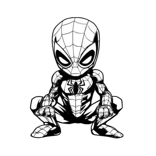 Baby Spiderman Silhouette SVG Design | SVG Files for Cricut & Print