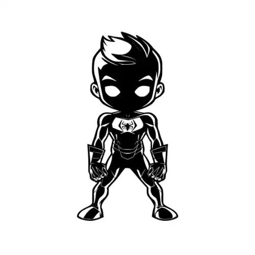 Baby Spiderman Silhouette SVG Design | SVG Files for Cricut & Print