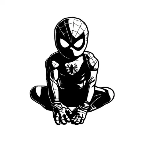 Baby Spiderman Silhouette SVG Design | SVG Files for Cricut & Print