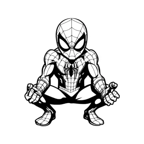 Baby Spiderman Silhouette SVG Design | SVG Files for Cricut & Print