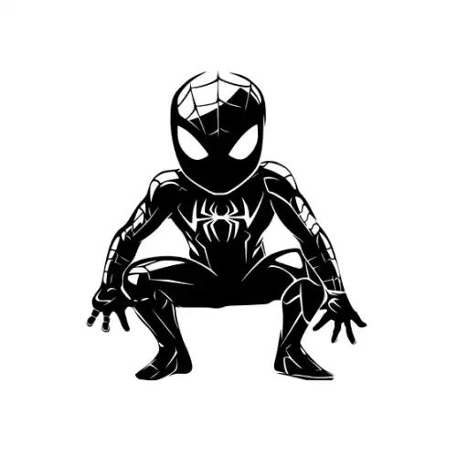 Baby Spiderman Silhouette SVG Design | SVG Files for Cricut & Print