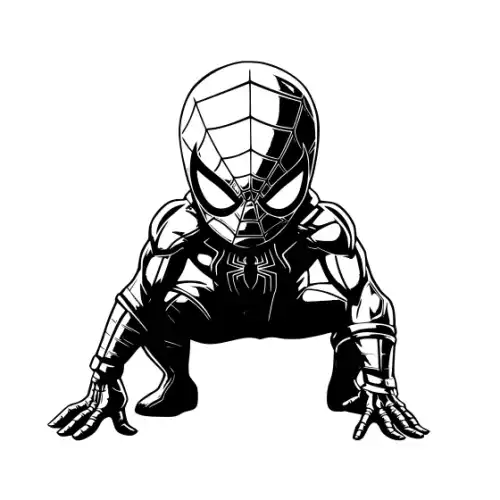 Baby Spiderman Silhouette SVG Design | SVG Files for Cricut & Print