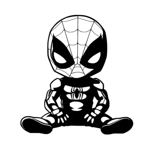Baby Spiderman Silhouette SVG Design | SVG Files for Cricut & Print