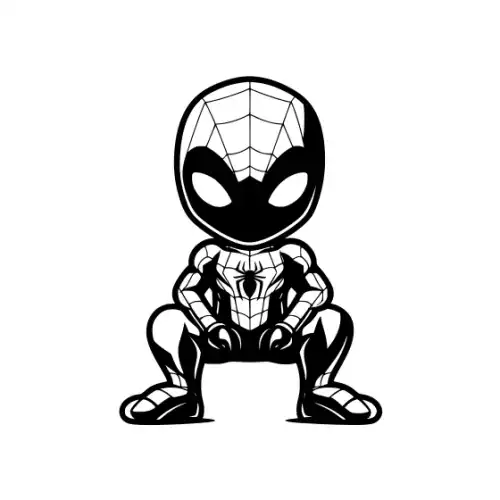 Baby Spiderman Silhouette SVG Design | SVG Files for Cricut & Print