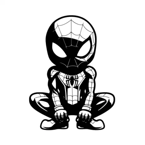 Baby Spiderman Silhouette SVG Design | SVG Files for Cricut & Print